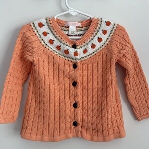 Janie and Jack girls pumpkin sweater 18-24 mos